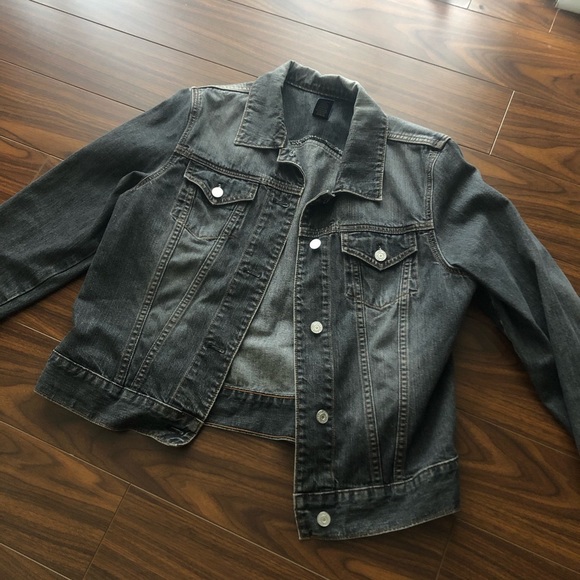 Jackets & Blazers - Faded Black Denim Jack - GAP L